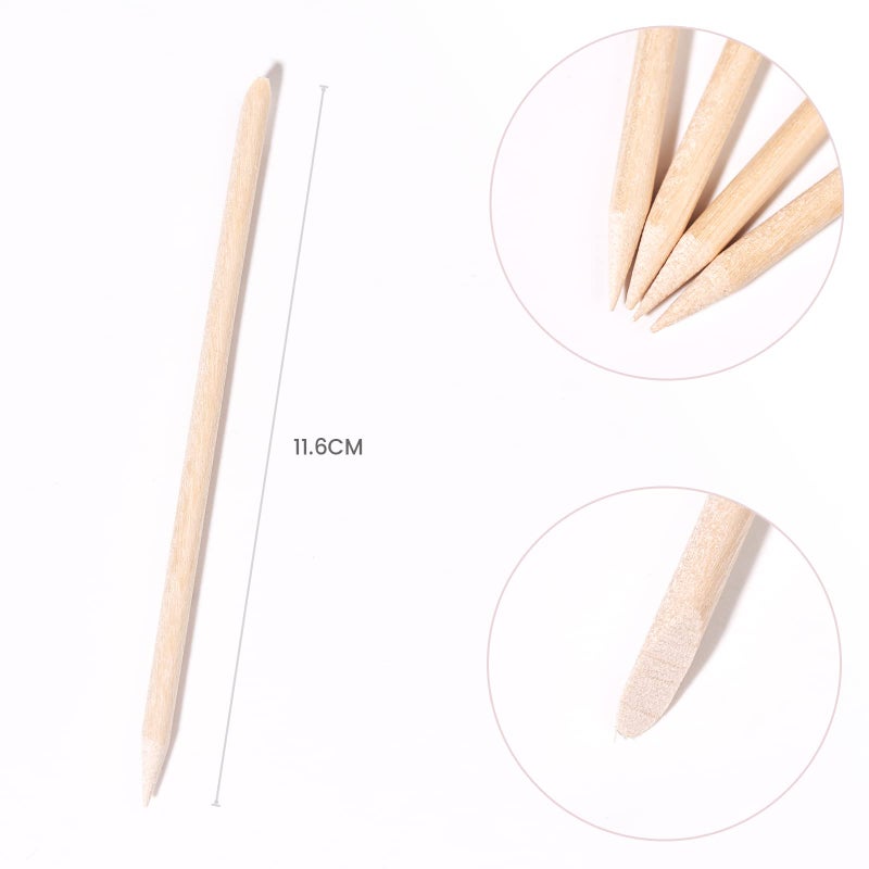 Rolabling 5PCS Orange Sticks for Nails Wooden Cuticle Pusher Sticks Manicure Pedicure Nail Care Rhinestone Picker Tool Non-Toxic,Skin-Safe Wooden Nail Stick - Image 3